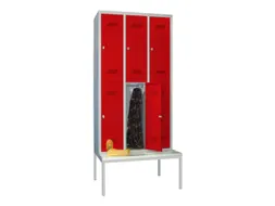 banklocker,dubbeldeks,HxBxD 2150x900x800mm,RAL7035,front RAL3000