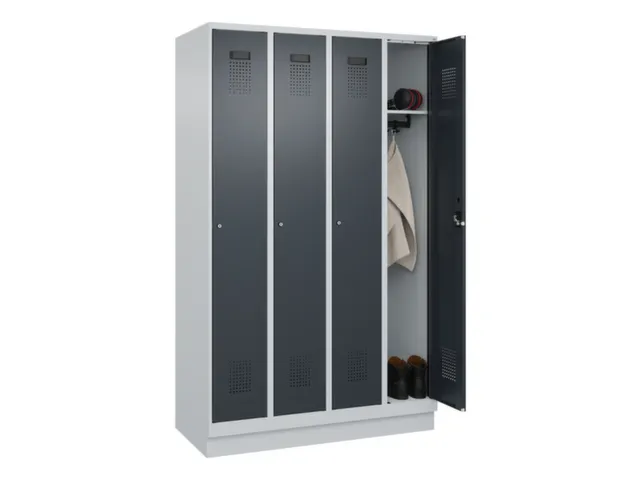 locker,HxBxD 1950x1200x500mm,4vak,vak B 300mm,cil.-slot,sokkel