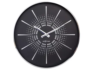 Stille wandklok - 40cm- Zwart - Metaal -NeXtime "Excentric" - 1