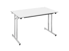 Klaptafel Vrijstaand 120x60 Cm Onderstel Aluminium Blad Lichtgrijs