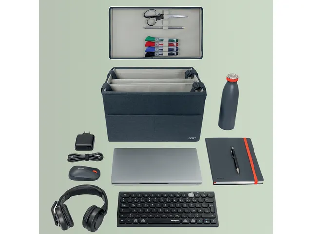 Leitz Stoffen Compacte Hot Desking Opbergtas met deksel grijs