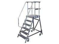 Verrijdbare Bordestrap Bordes H 1.45m 6treden 60° Helling Aluminium