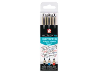 Fineliner Sakura Pigma Micron 0.4mm blister à 3 stuks assorti - 1