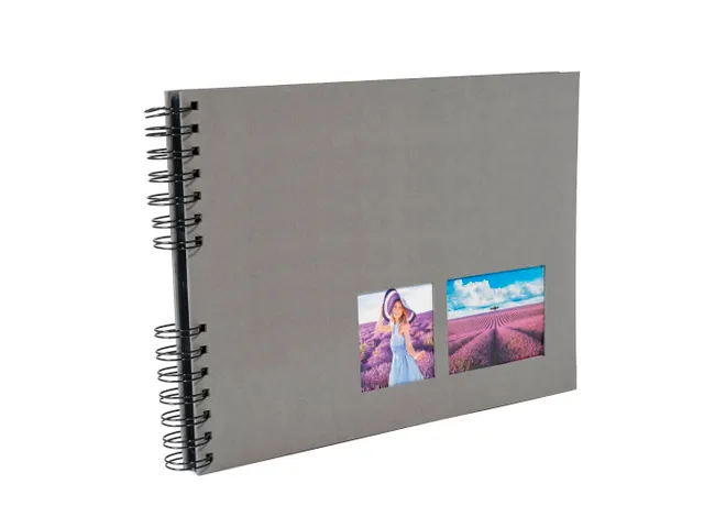 Fotoalb spir 50Zwrt 32x22cm MILANO Grijs