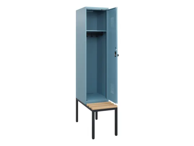 locker met bank,HxBxD 1950x400x815mm,1vak,vak B 400mm,draaigrendel