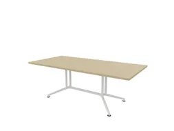 vergadertafel,HxBxD 740x2100x1000mm,rechthoekig,V-vormonderstel wit