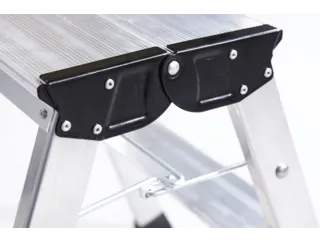 Verrijdbaar Vouwtrapje Aluminium 2x2treden 4 Geveerde Wielen Blauw - 6