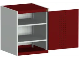 kast met geperforeerde platen,HxBxD 800x650x650mm,2xStalen bodem