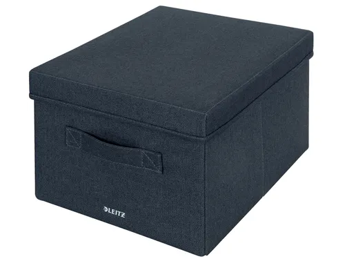 Leitz Stoffen opbergdoos met deksel Grijs 38x28,5x20cm 2 stuks
