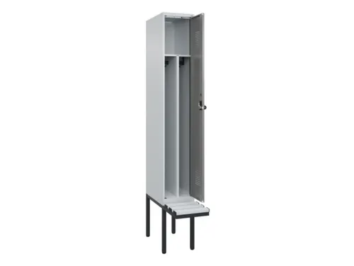 locker met bank,voor scheiding van kleding,HxBxD 2120x300x815mm,1vak