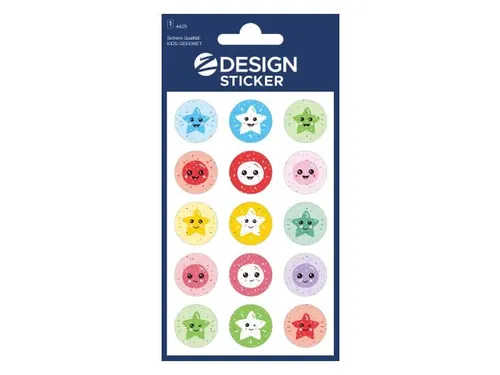 Glitteretiket Z-design Sterretjes, pakje à 1 vel