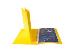 Ringmap glanskarton A4 2R 15mm geel