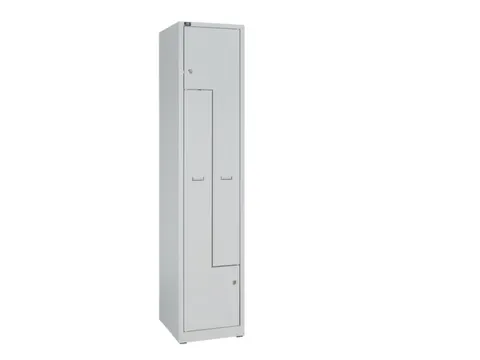 Z-garderobekast,HxBxD 1850x400x500mm,vak B 400mm,cil.-slot,sokkel