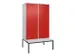 locker voor scheiding van kleding,HxBxD 2120x1200x815mm,4vak