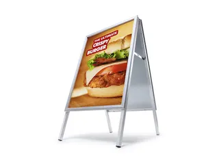 Stoepbord 50x70cm Design Zilver Rechte Hoek 32mm - 1