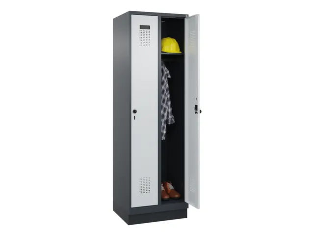 locker,HxBxD 1950x600x500mm,2vak,vak B 300mm,draaigrendel,sokkel