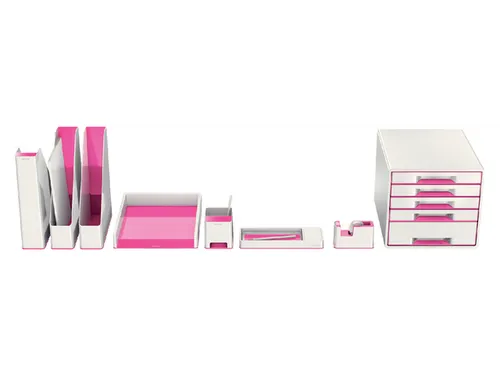 Brievenbak Leitz WOW wit/roze C4 A4+