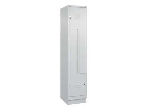 Z-garderobekast,HxBxD 1950x400x500mm,vak B 200/400mm,cil.-slot,sokkel