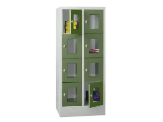 lockerkast,HxBxD 1518x600x500mm,2x4vakken,RAL7035,front RAL6011 - 2