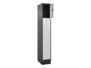 lockerkast,HxBxD 1950x300x500mm,1x4vakken,vak B 300mm,cil.-slot,sokkel - 1