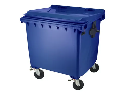 Container 770 Liter Vlak Deksel Blauw