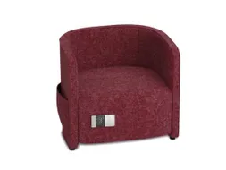 fauteuil,1-zits,stof rood,HxBxD 760x860x760mm,stekkerdoos,2xUSB