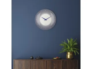 Wandklok Nextime dia 50cm bolvormig glas blauw kunststof Deep - 7