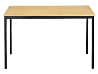Tafel Vierkant 120x80 Cm Rechthoekig Frame Zwart Blad Beuk - 1