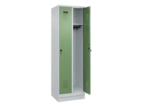 locker,HxBxD 1950x600x500mm,2vak,vak B 300mm,draaigrendel,sokkel