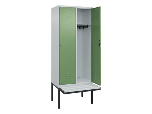 locker met bank,HxBxD 2120x800x815mm,2vak,vak B 400mm,cil.-slot