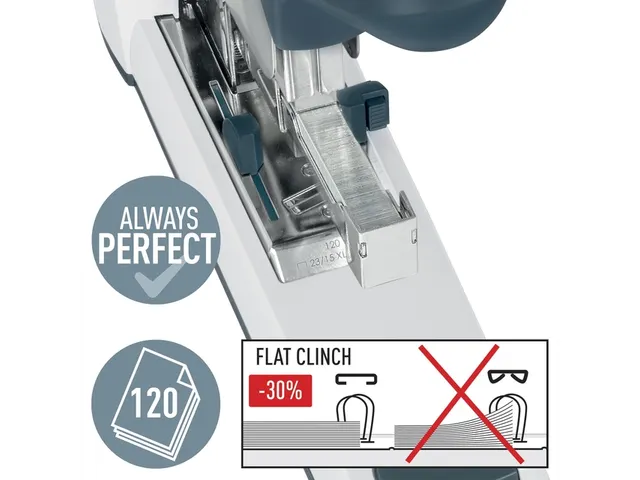 Blokhechter Leitz 5553 Heavy Duty Flat Clinch 120vel zilvergrijs