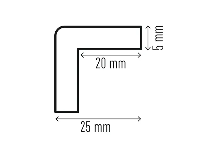 Hoekbeschermingsprofiel 20mm x 1m C20 magnetisch geel/zwart