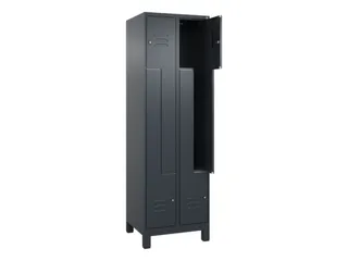 Z-garderobekast,HxBxD 1950x600x500mm,vak B 150/300mm,cil.-slot,voeten - 2