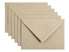 Envelop Papicolor C6 114x162mm Kraft grijs Gegomd