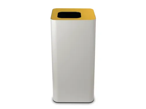 afvalbak,100l,HxBxD 800x385x385mm,romp staal wit