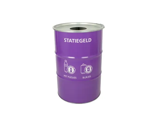 The BinBin Afvalbak Statiegeld met inwerpopening 200 Liter Paars