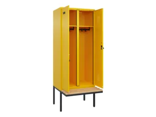 locker met bank,voor scheiding van kleding,HxBxD 2120x800x815mm,2vak - 1