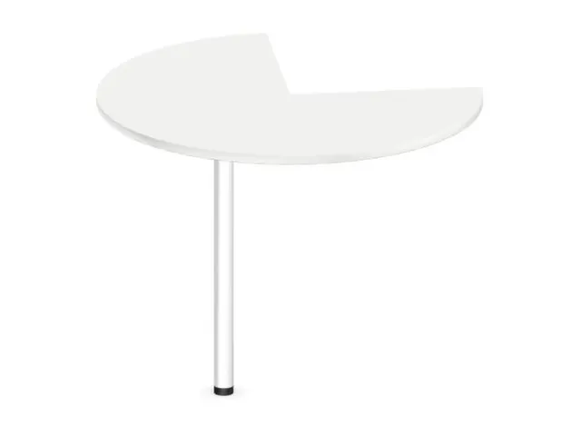 aanbouwtafel,i.h.v.,HxØ 720-840x1000mm,driekwartrond,Bl-wit