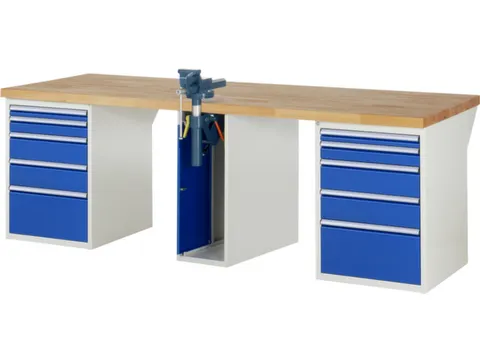 werkbank,HxBxD 890x2500x900mm,beukblad,draagverm. 750kg,3containers