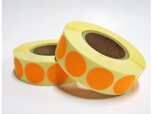 Etiket Rond Fluor Oranje 25mm Op rol 2000 Stuks