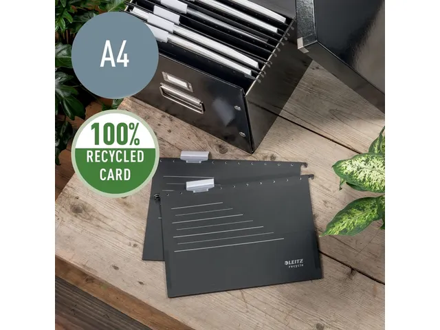 Hangmap Leitz Alpha Recycle A4 verticaal V-bodem zwart