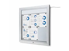 Outdoor mededelingenbord 6x A4 met logopaneel LED verlicht