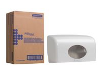 Toiletpapierdispenser Aquarius duo voor kleine rollen wit 6992