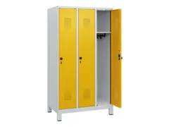 schoollocker,HxBxD 1630x900x500mm,3vak,vak B 300mm,draaigrendel,voeten