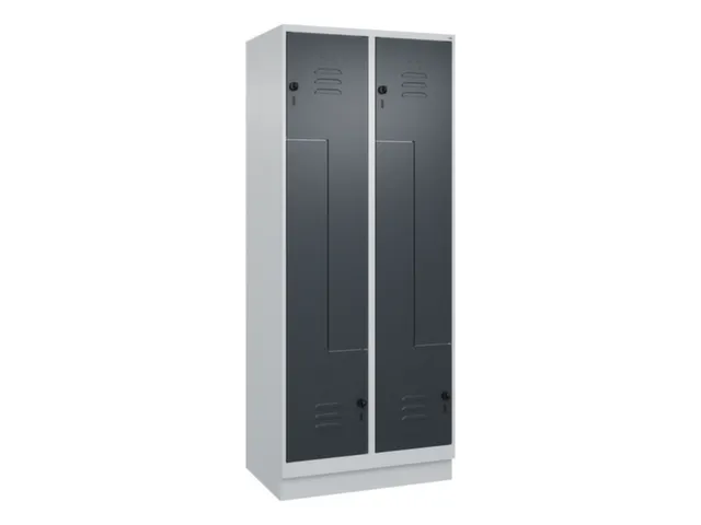 Z-garderobekast,HxBxD 1950x800x500mm,vak B 200/400mm,draaigrendel