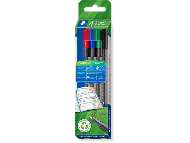 Triplus fineliner eco doosje van 4 stuks assorti