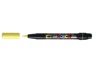 Brushverfstift Posca PCF350 Penseelpunt 1-10mm Geel - 1