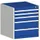 ladekast HxBxD 700x650x525mm 5laden romp RAL7035 front RAL5010
