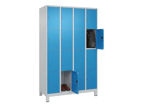 lockerkast,HxBxD 1950x1200x500mm,4x4vakken,vak B 300mm,cil.-slot