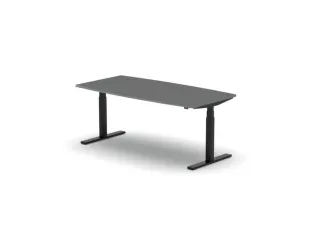 Elektrisch ihv Vergadertafel Vatvorm 1800x800mm Zwart+ Donkergrijs Bla - 1